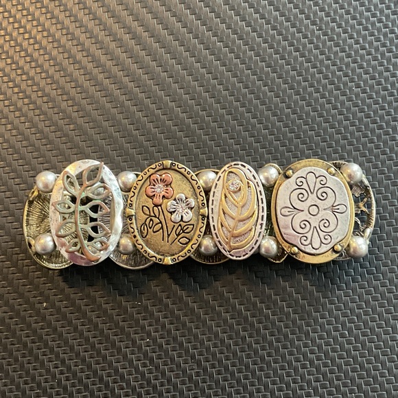 Gold and Silver Nature-Inspired Bracelet - Picture 2 of 3